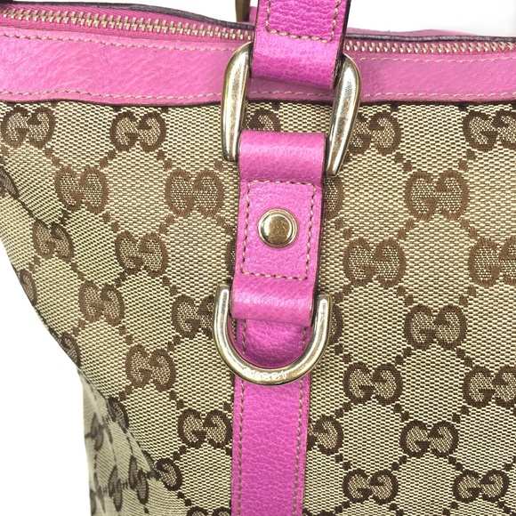 Authentic Gucci brown tote with pink leather - Picture 8 of 16